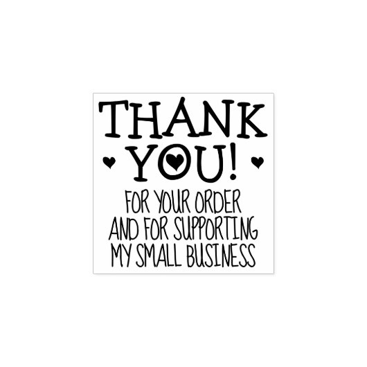 Minimalistisch bedankt, kleine bedrijven rubberstempel (Afrduk)