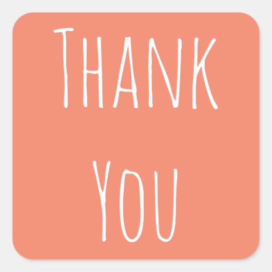 Minimalistisch bedankt vierkante sticker (Voorkant)