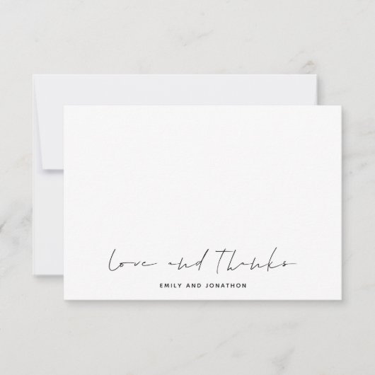 Minimalistisch Bedankt voor de weideliefde voor de Notitiekaartje (Voorkant)