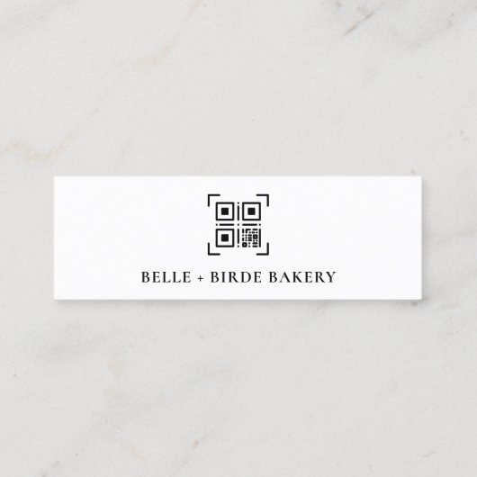 Minimalistisch bedankt voor het script | QR-CODE Mini Visitekaartje (Achterkant)