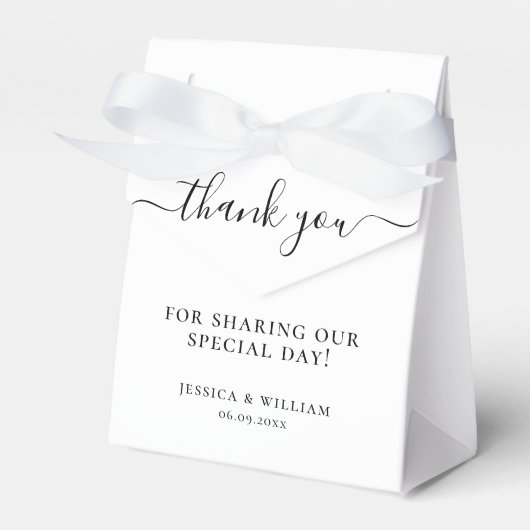 Minimalistisch bedankt voor je bruiloft bedankdoosjes (Voorkant Zijde)