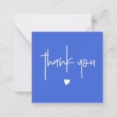 Minimalistisch bedankt voor Royal Blue Heart Compa Notitiekaartje (Voorkant)