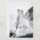 Minimalistisch bedekken Transparante Ovale Fotobru Bedankkaart (Voorkant)