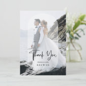 Minimalistisch bedekken Transparante Ovale Fotobru Bedankkaart (Staand voorkant)