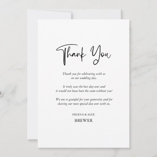 Minimalistisch bedekken Transparante Ovale Fotobru Bedankkaart (Achterkant)