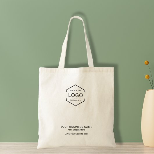 Minimalistisch Bedrijf Adverteren Zakelijke Logo Tote Bag