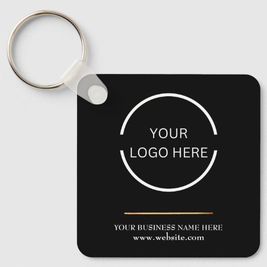  Minimalistisch Bedrijf Logo en QR Code Sleutelhanger (Voorkant)