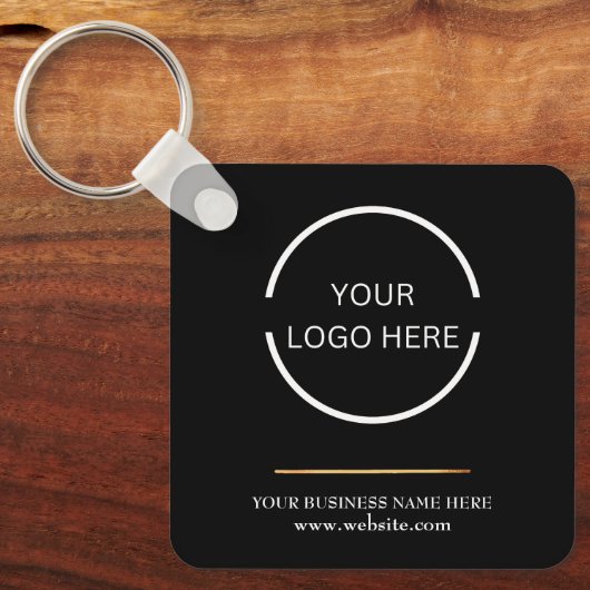  Minimalistisch Bedrijf Logo en QR Code Sleutelhanger (Voorkant)