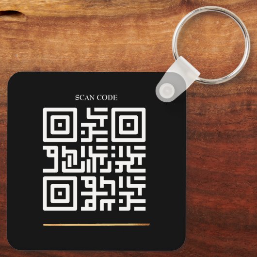  Minimalistisch Bedrijf Logo en QR Code Sleutelhanger (Achterkant)