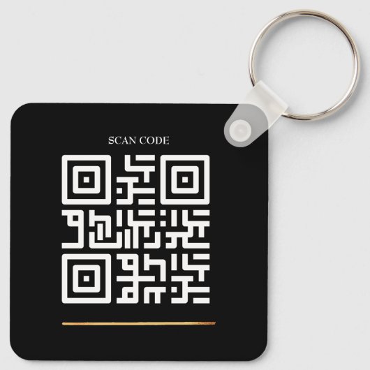 Minimalistisch Bedrijf Logo en QR Code Sleutelhanger (Achterkant)