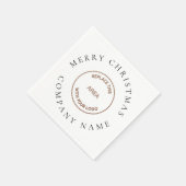 Minimalistisch bedrijf Logo Naam Merry Kerstmis Servet (Hoek)