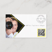 Minimalistisch bedrijf Logo QR Code Fotograaf Wit Visitekaartje (Achterkant)
