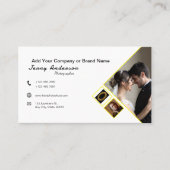 Minimalistisch bedrijf Logo QR Code Fotograaf Wit Visitekaartje (Voorkant)