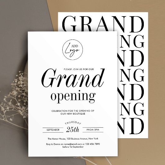 Minimalistisch bedrijf Logo Simple Chique Grand Op Kaart