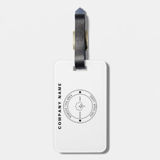 Minimalistisch bedrijf Logo White achtergrond Bagagelabel (Achterkant verticaal)