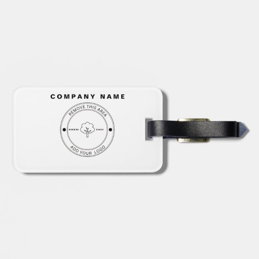 Minimalistisch bedrijf Logo White achtergrond Bagagelabel (Achterkant horizontaal)