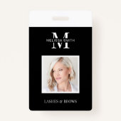 Minimalistisch Bedrijfs Monogram Foto Schoonheidss Badge (Voorkant)