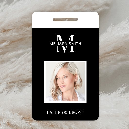 Minimalistisch Bedrijfs Monogram Foto Schoonheidss Badge