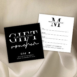 Minimalistisch bedrijfscadeaucertificaat Modern Lo Vierkante Visitekaartje