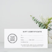 Minimalistisch bedrijfscertificaat met Logo (Staand voorkant)