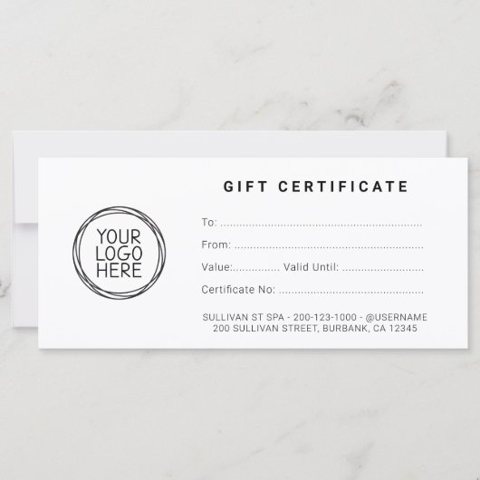 Minimalistisch bedrijfscertificaat met Logo (Voorkant)