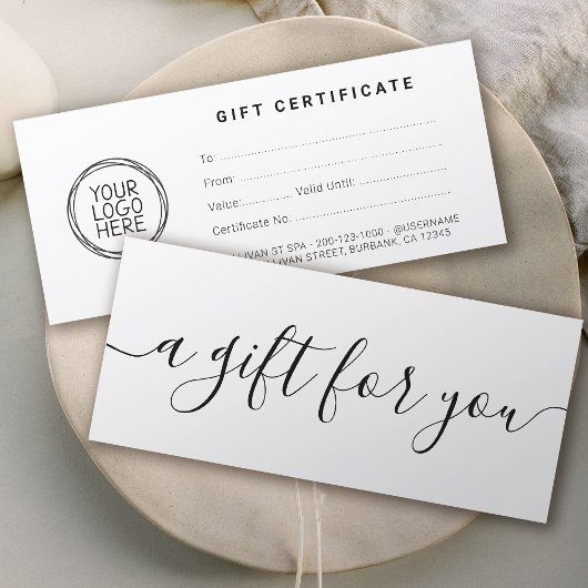 Minimalistisch bedrijfscertificaat met Logo