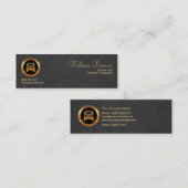 Minimalistisch bedrijfsgrijs Grunge CEO Mini Visitekaartje (Voorkant / Achterkant)