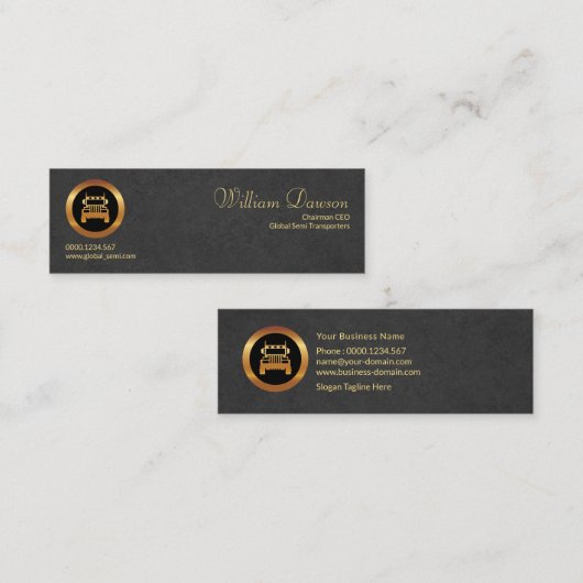 Minimalistisch bedrijfsgrijs Grunge CEO Mini Visitekaartje (Voorkant / Achterkant)