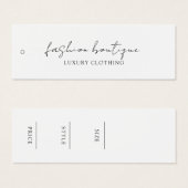 Minimalistisch bedrijfskledinglabel Hang Label Mini Visitekaartjes (Voorkant /achterkant)
