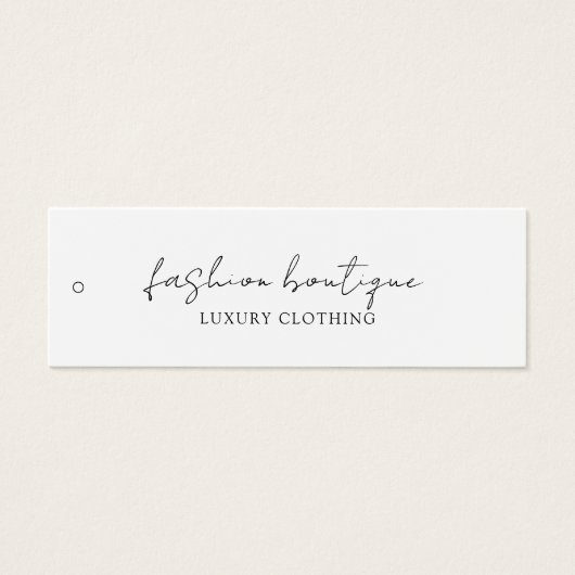 Minimalistisch bedrijfskledinglabel Hang Label Mini Visitekaartjes (Voorkant)