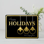 Minimalistisch bedrijfslogo folie feestdagenkaart (Staand Voorkant)