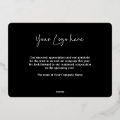 Minimalistisch bedrijfslogo folie feestdagenkaart (Achterkant)