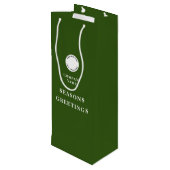 Minimalistisch bedrijfslogo naam Prettig kerstfees Wijn Cadeautas (Achterkant Gekanteld)