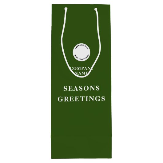 Minimalistisch bedrijfslogo naam Prettig kerstfees Wijn Cadeautas (Achterkant)