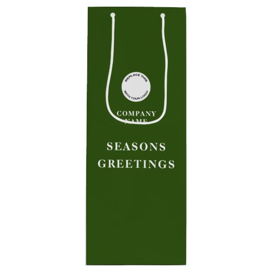 Minimalistisch bedrijfslogo naam Prettig kerstfees Wijn Cadeautas (Voorkant)