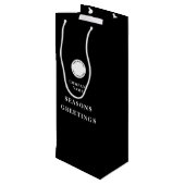 Minimalistisch bedrijfslogo naam Prettig kerstfees Wijn Cadeautas (Achterkant Gekanteld)