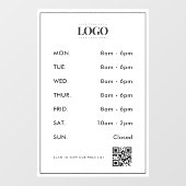 Minimalistisch bedrijfslogo openingsuren QR-code s Raamsticker (Vel)