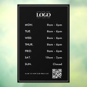 Minimalistisch bedrijfslogo openingsuren QR-code s Raamsticker (Vel 3)