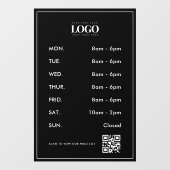 Minimalistisch bedrijfslogo openingsuren QR-code s Raamsticker (Vel)