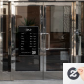 Minimalistisch bedrijfslogo openingsuren QR-code s Raamsticker (Kantoordeur)