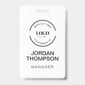 Minimalistisch bedrijfslogo QR-code Medewerker Badge (Voorzijde)