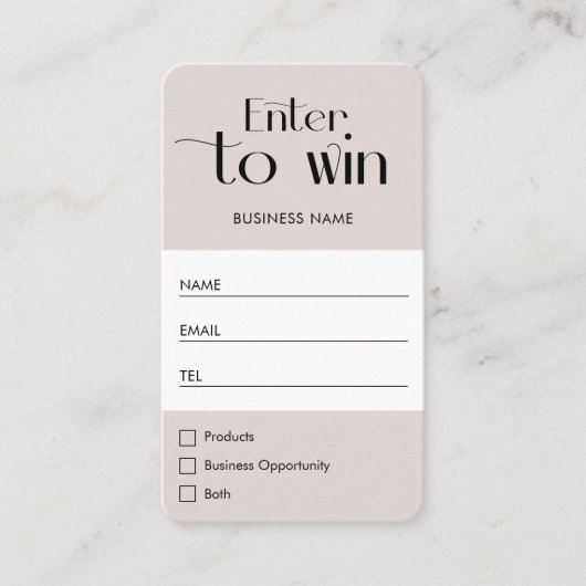 Minimalistisch bedrijfslogo verlotingskaart plaatskaartje (Voorkant)