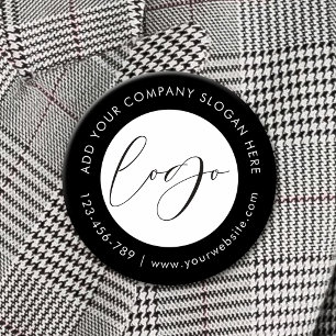 Minimalistisch bedrijfslogo zakelijke promotionele ronde button 5,7 cm