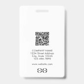 Minimalistisch Bedrijfsmedewerker QR-code Badge (Achterkant)