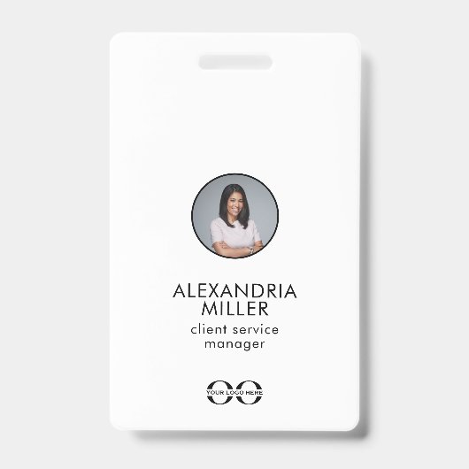 Minimalistisch Bedrijfsmedewerker QR-code Badge (Voorzijde)