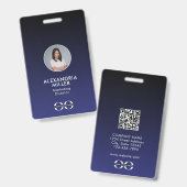 Minimalistisch Bedrijfsmedewerker QR-code Badge (Voor- en achterkant)