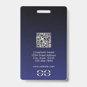 Minimalistisch Bedrijfsmedewerker QR-code Badge (Achterkant)