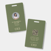 Minimalistisch Bedrijfsmedewerker QR-code Badge (Voor- en achterkant)