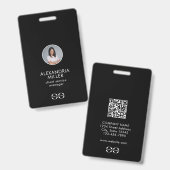 Minimalistisch bedrijfsmedewerker QR-code badge (Voor- en achterkant)