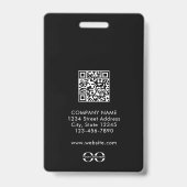 Minimalistisch bedrijfsmedewerker QR-code badge (Achterkant)